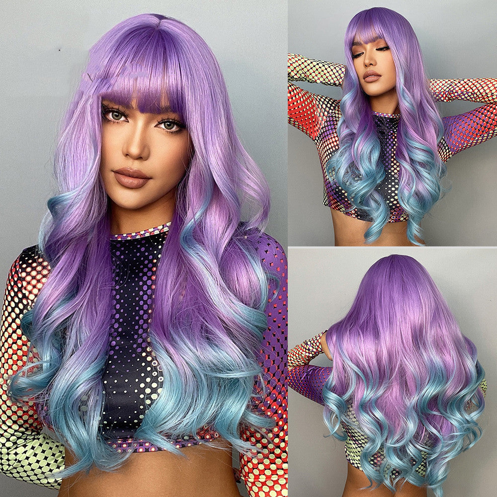 Purple & Blue ombré Hair synthetic blend cosplay wig
