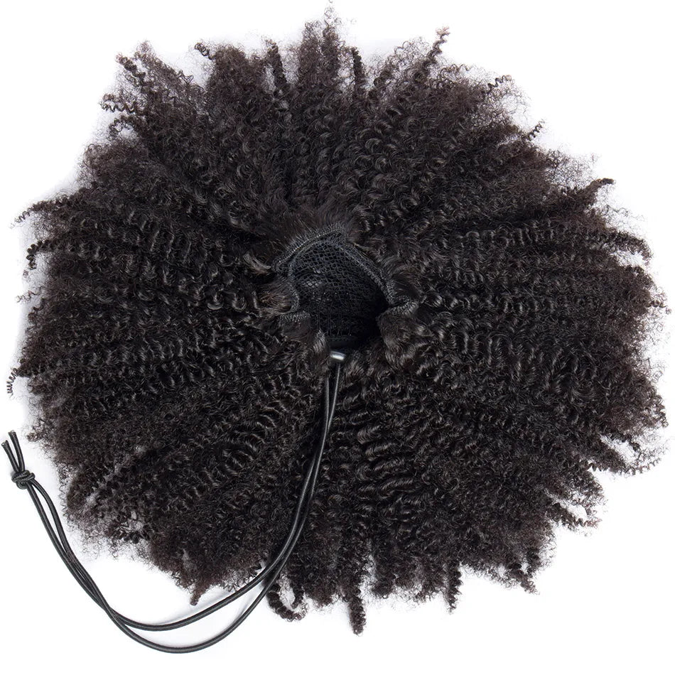 Glue-less Half Wig Kinky Curly Human Hair
