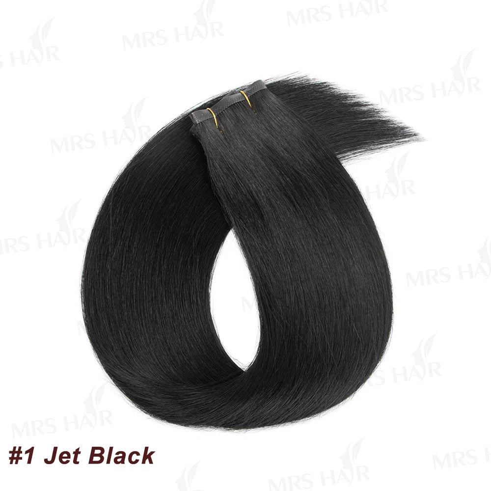 Invisible Long Tape PU Weft Human Hair Bundles Real Natural Hair Seamless & No-Glue Injected Tape In Hair Extensions Thick Ends