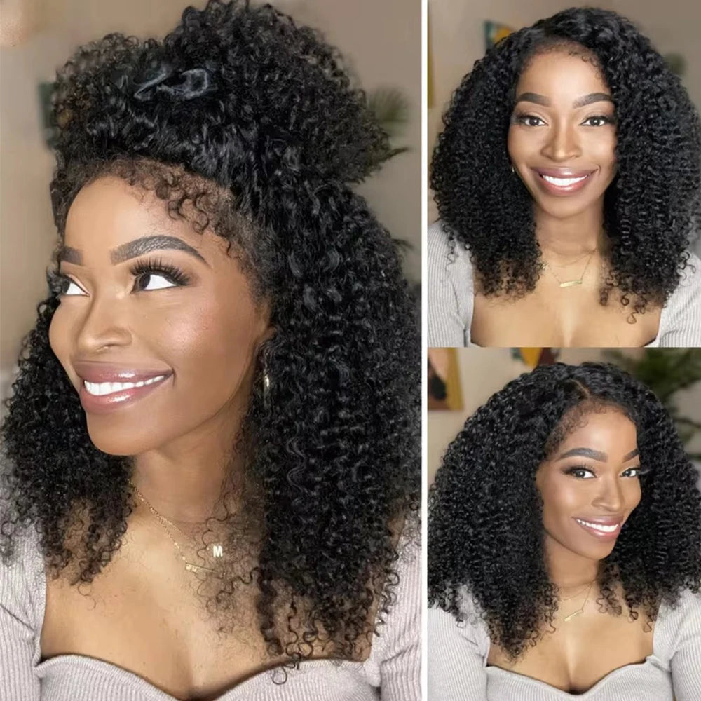 4C Kinky Curly Human Hair Bob Wig | 13×4 Lace