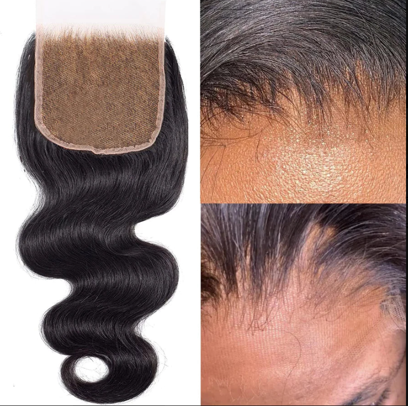 4x4 Loose Wavy Free Parted Lace Closure Natural Black