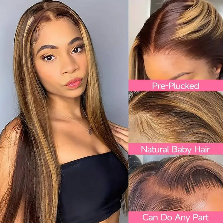 Piano Color Long Straight Wig