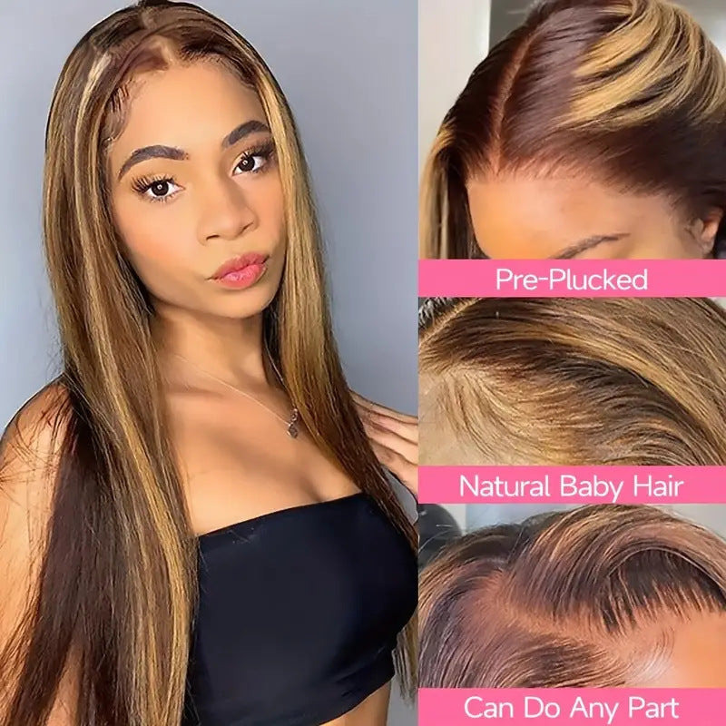 Piano Color Long Straight Wig