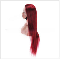 Wine Red Straight Lace Wig
