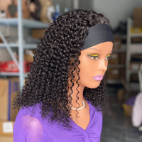 4c Curly Human Hair Headband Wig