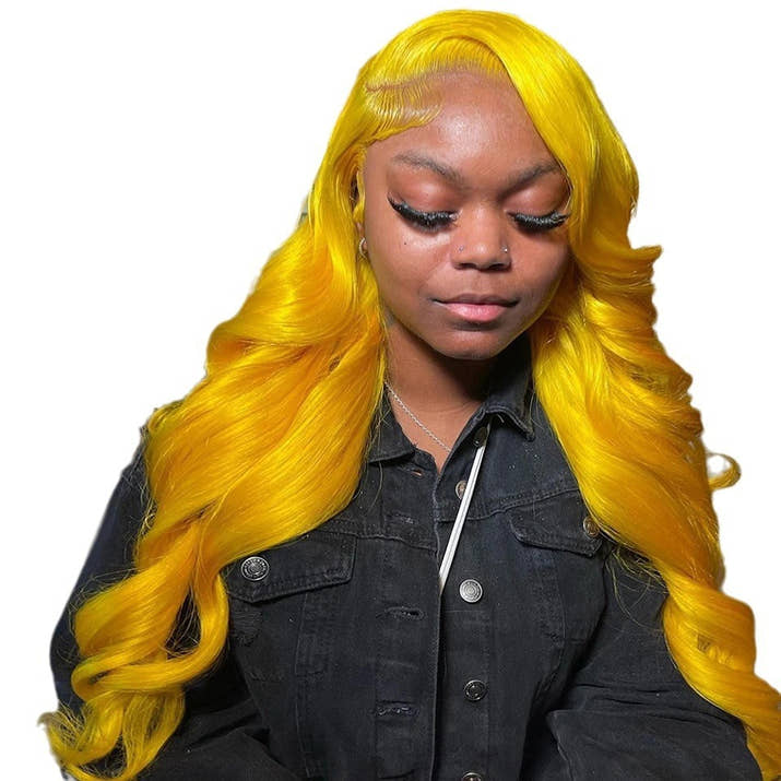 Highlight yellow 13x4 18in. Human hair Wig