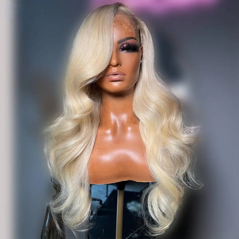 613 Blond Body Wave human hair  swiss lace 13x6, 13x1 &5x5 Lace Front and closure PrePlucked With Baby Hair wig