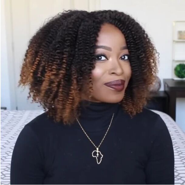 Colored wig short curly hair