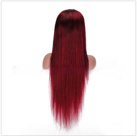 Wine Red Straight Lace Wig