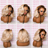 613 Ombre Blonde Lace Front Bob Wig Human Hair | 13x4 Transparent Lace, Pre-Plucked Hairline