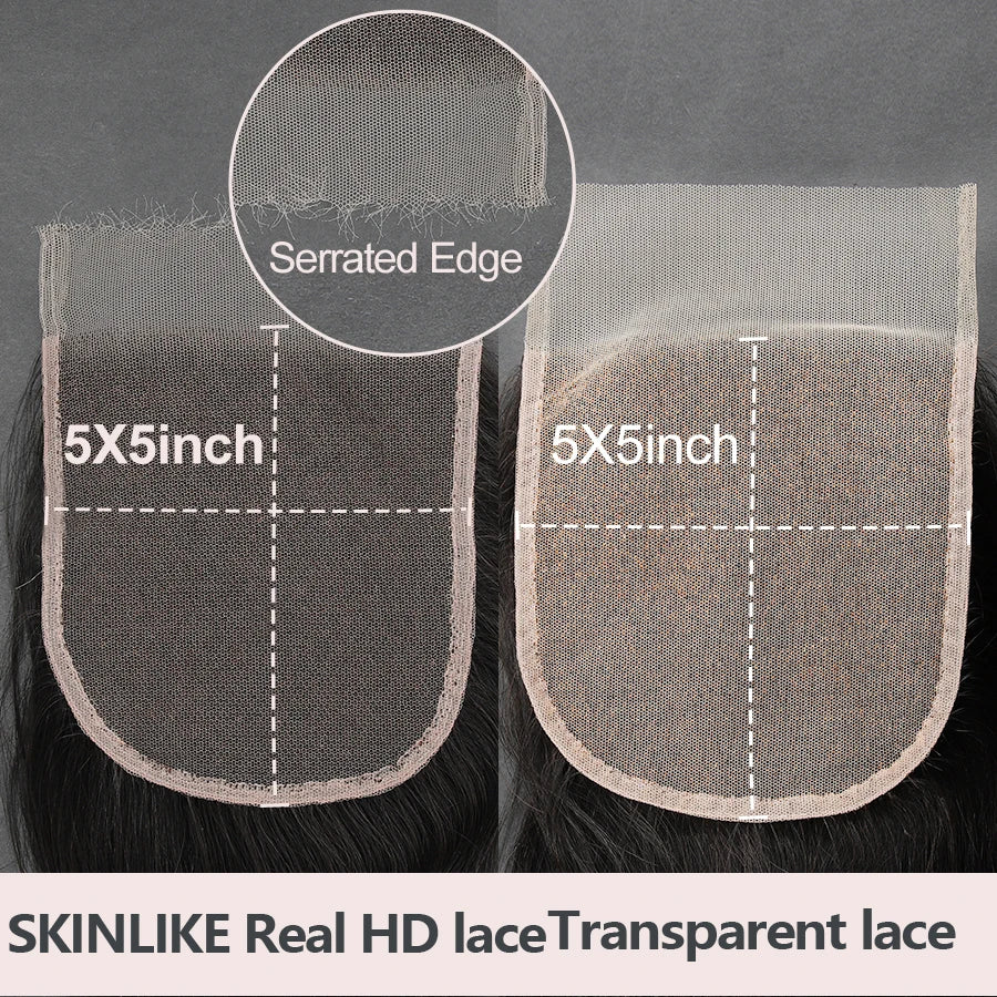 BEEOS Skinlike 13x6 HD Lace Frontal Only Pre Plucked Straight 6x6 5X5 HD Lace Closure Only Brazilian Human Hair 13x4 HD Frontal