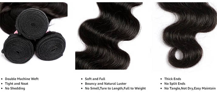 PerisModa 100% Human Hair Body Wave Bundles Human Hair Brazilian Natural Black 3/4 Bundle Deals Virgin Hair Raw Hair Extensions
