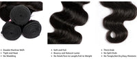 PerisModa 100% Human Hair Body Wave Bundles Human Hair Brazilian Natural Black 3/4 Bundle Deals Virgin Hair Raw Hair Extensions