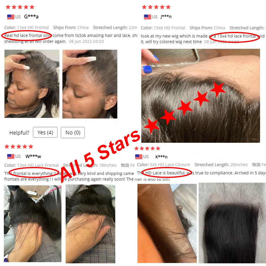 BEEOS Skinlike 13x6 HD Lace Frontal Only Pre Plucked Straight 6x6 5X5 HD Lace Closure Only Brazilian Human Hair 13x4 HD Frontal