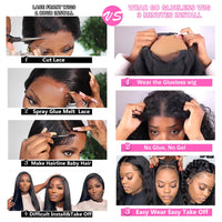 10A 6x5 Glueless Lace Wigs Colored Human Hair Wigs Ready To Wear And Go Short Kinky Curly Ombre Brown Highlights Blonde Wigs