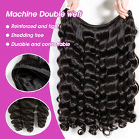 30 38 40 Inch Loose Deep Wave Double Weft Human Hair Curly Bundles Extensions Tissage Unprocessed Brazilian Hair 1 2 3 4 Weave
