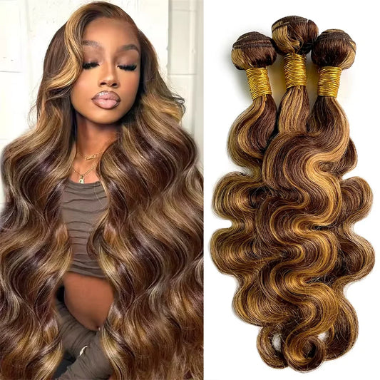 Highlight Ombre Bundles Human Hair 100% Unprocessed Brazilian Colored Body Wave Raw Hair Bundles Weave Extensions Deals