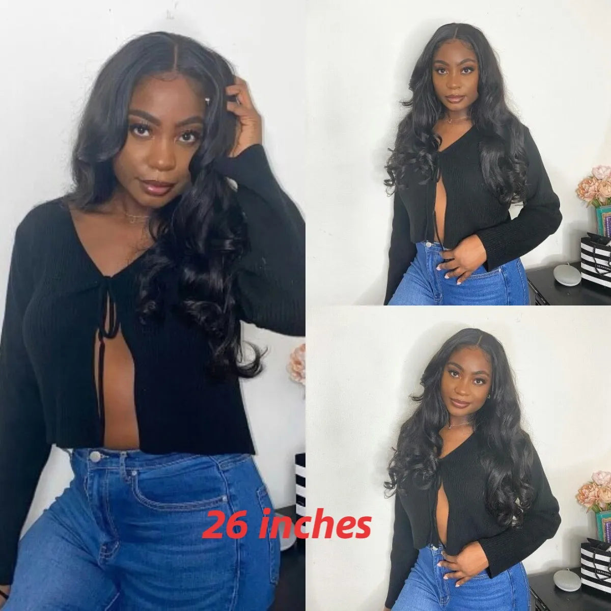 PerisModa 100% Human Hair Body Wave Bundles Human Hair Brazilian Natural Black 3/4 Bundle Deals Virgin Hair Raw Hair Extensions