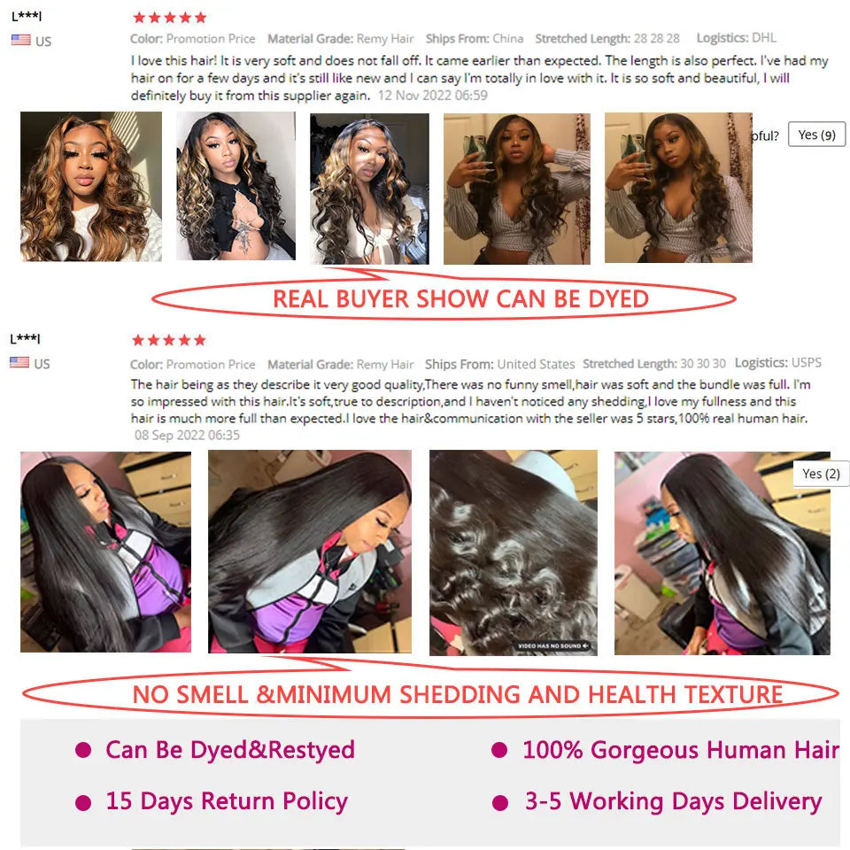 PerisModa 100% Human Hair Body Wave Bundles Human Hair Brazilian Natural Black 3/4 Bundle Deals Virgin Hair Raw Hair Extensions