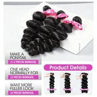 30 38 40 Inch Loose Deep Wave Double Weft Human Hair Curly Bundles Extensions Tissage Unprocessed Brazilian Hair 1 2 3 4 Weave