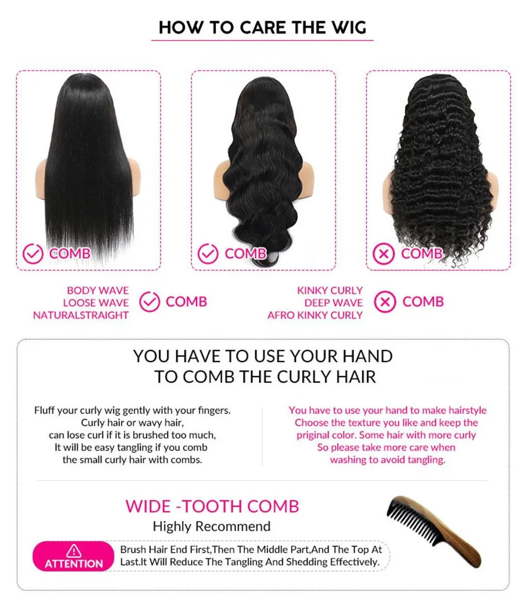 Kinky Curly Lace Front Wig 4C Edges Baby Hair Human Hair Wig Natural Hairline 180% Density Average Cap Size Glueless Option