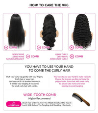 Kinky Curly Lace Front Wig 4C Edges Baby Hair Human Hair Wig Natural Hairline 180% Density Average Cap Size Glueless Option