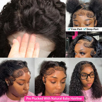 300% Brazilian Curly Short Bob 13x6 HD Lace Front Human Hair Wigs Brazilian Deep Wave 13x4 Transparent Lace Frontal Remy Wig