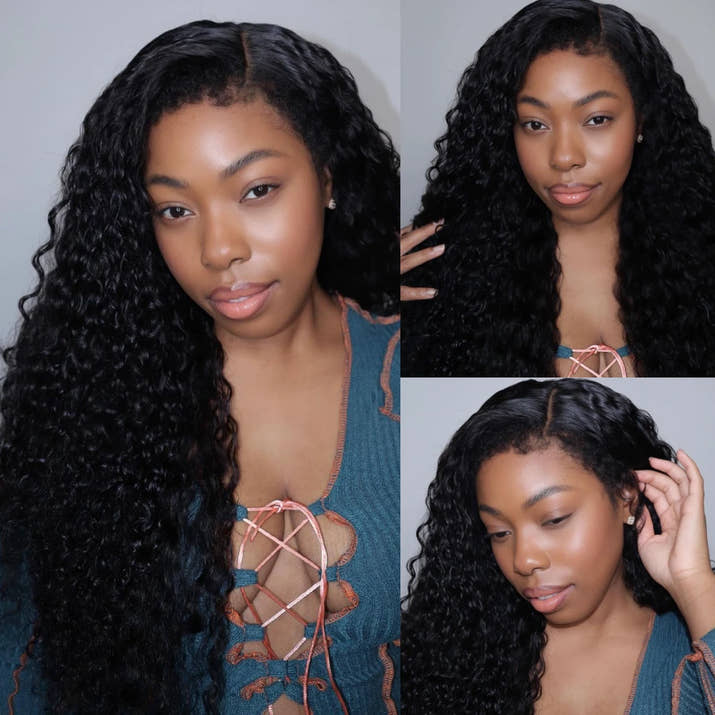 Kinky Curly Lace Front Wig 4C Edges Baby Hair Human Hair Wig Natural Hairline 180% Density Average Cap Size Glueless Option