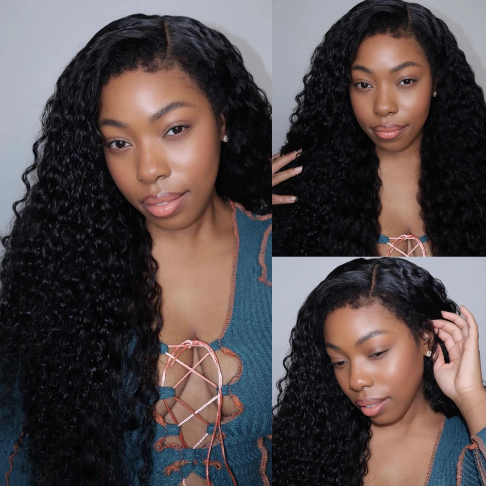 Kinky Curly Lace Front Wig 4C Edges Baby Hair Human Hair Wig Natural Hairline 180% Density Average Cap Size Glueless Option