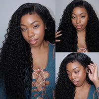 Kinky Curly Lace Front Wig 4C Edges Baby Hair Human Hair Wig Natural Hairline 180% Density Average Cap Size Glueless Option