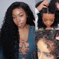Kinky Curly Lace Front Wig 4C Edges Baby Hair Human Hair Wig Natural Hairline 180% Density Average Cap Size Glueless Option
