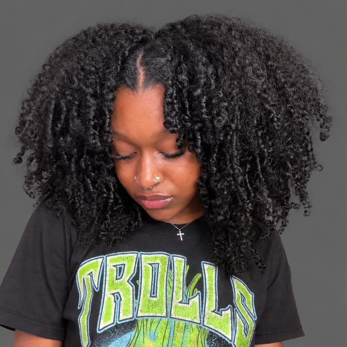 Natural Afro Kinky Curly V-Part Human Hair Wig – 200% Density