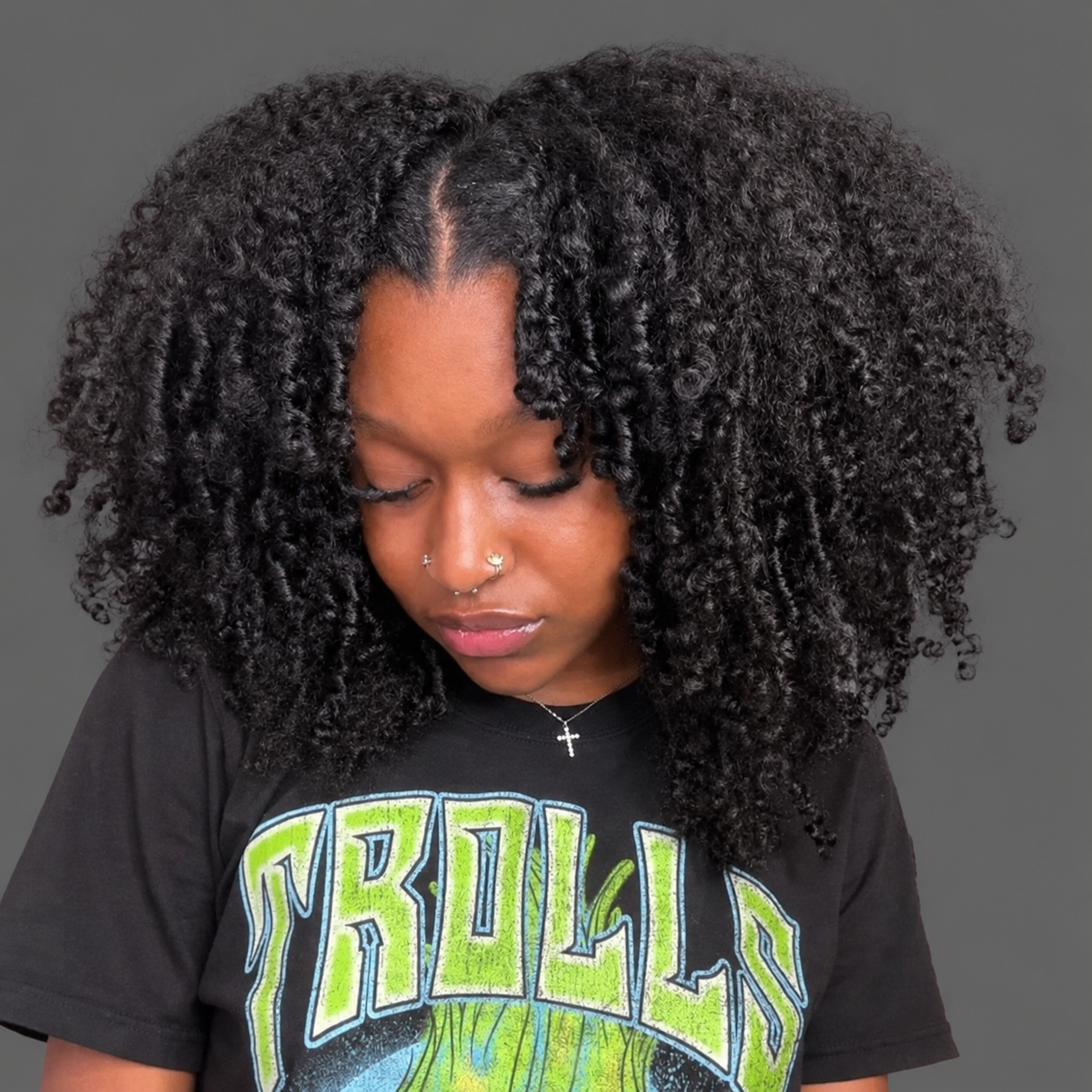 Natural Afro Kinky Curly V-Part Human Hair Wig – 200% Density