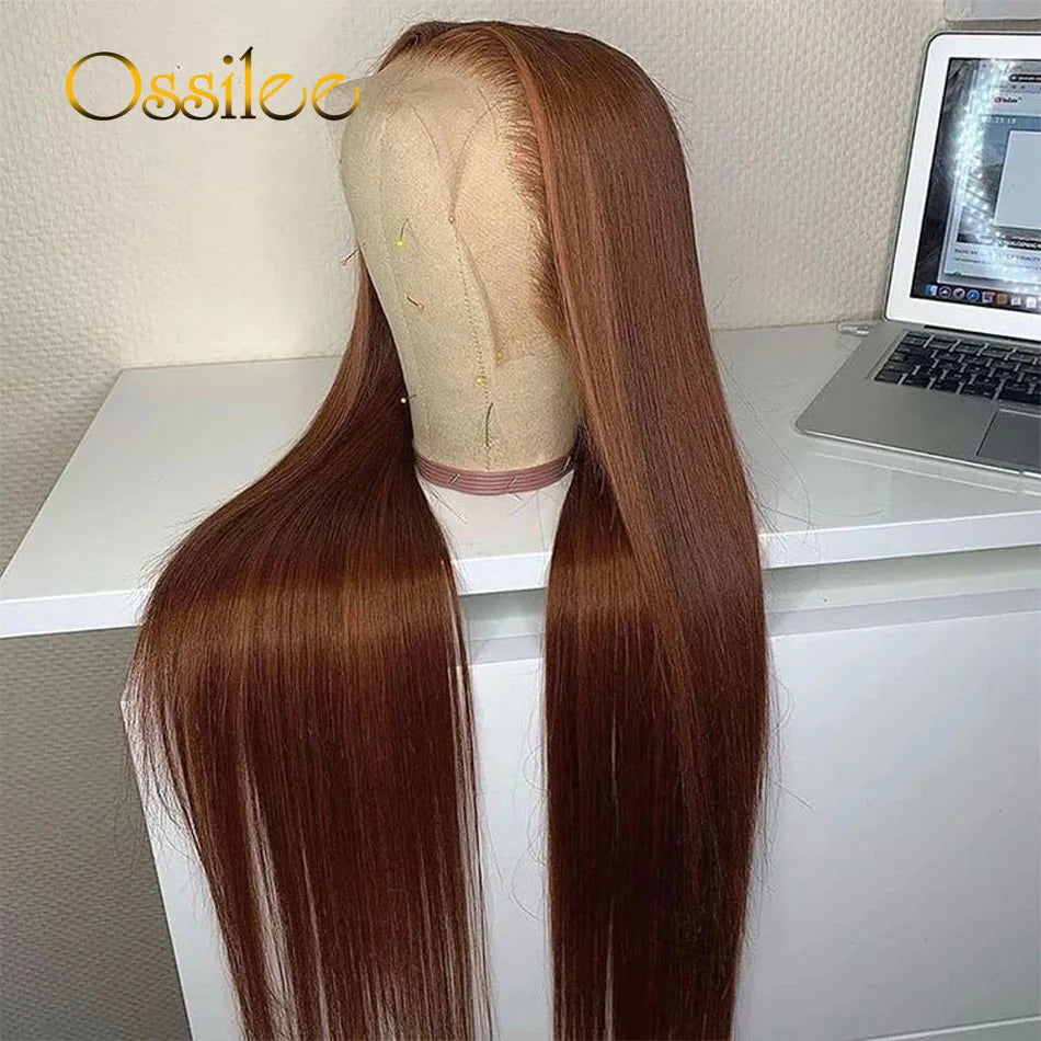 Chocolate Brown Straight Hd Lace Wig 180 density