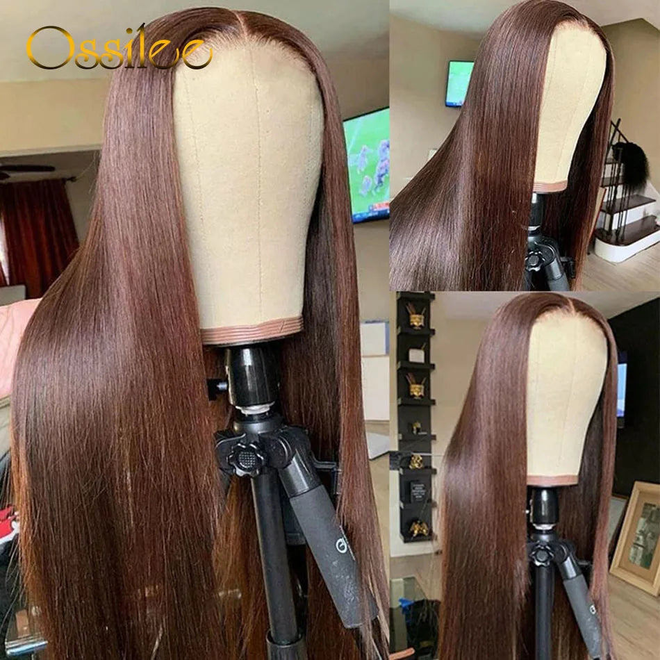 Chocolate Brown Straight Hd Lace Wig 180 density
