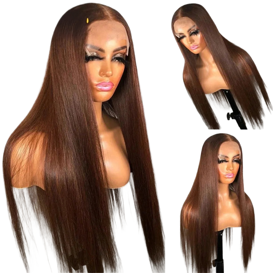Chocolate Brown Straight Hd Lace Wig 180 density