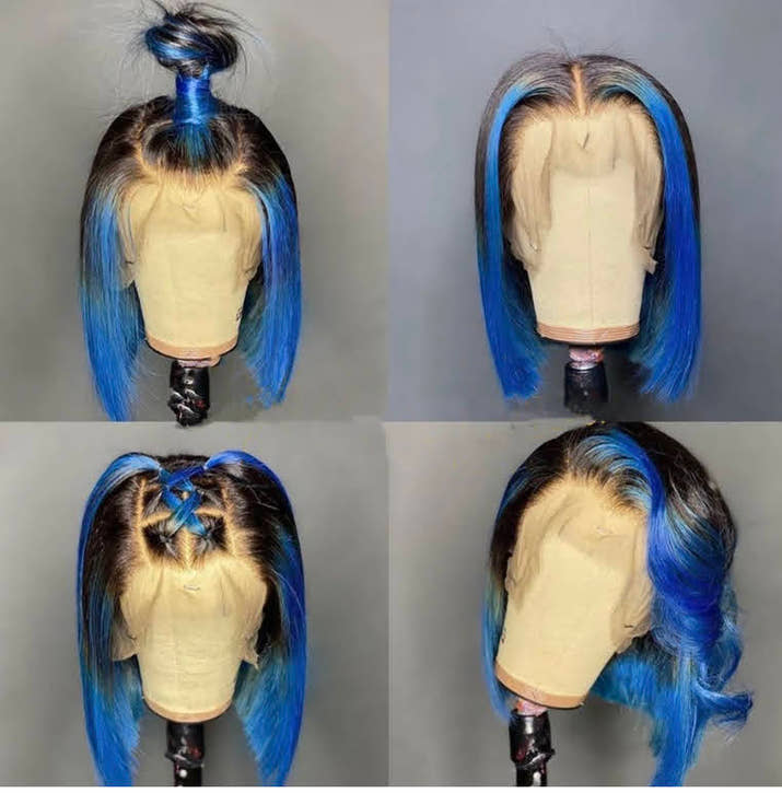 Custom Blue Ombre wig