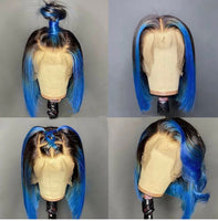 Custom Blue Ombre wig