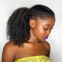 Mongolian 4B 4C Remy Human a Hair 10-24" Clips In Drawstring Ponytail Afro Kinky Curly Drawstring Ponytail Human Hair Extensions