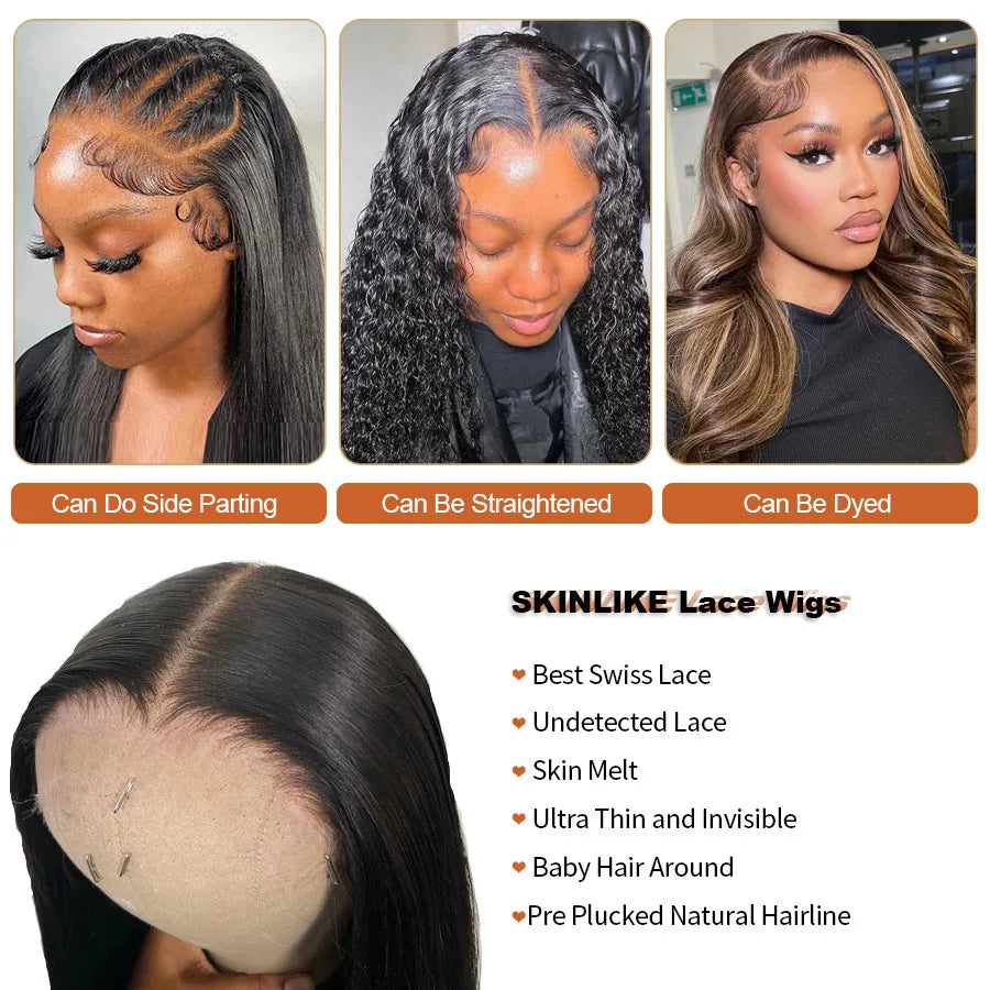 BEEOS Ultra Fitted 13X6 Glueless Wig Human Hair Ready To Wear Skinlike HD Lace Straight Human Hair Lace Frontal Wig Brazilian