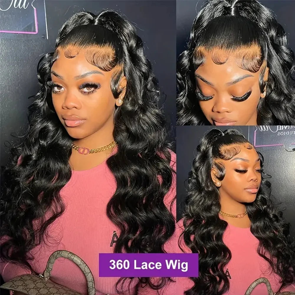 360 Full Lace Front Wig Human Hair Wigs Body Wave 13x6 13x4 HD Lace Front Wig Human Hair Pre Plucked Deep Curly Lace Frontal Wig