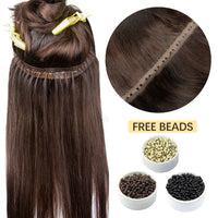 Invisible Hole Flat Pu Tape Human Hair Twin Tabs 25cm Long Tape PU Weft Real Human Hair No Glue Microlink Application 40-50g