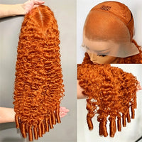 Ginger Orange Burmese Curly Human Hair Wig Pre Plucked 13x6 Hd Lace Front Human Hair Wig #350 Colored Wig Human Hair 200 Density