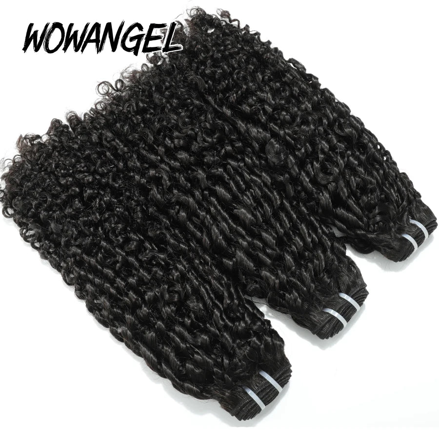 WOWANGEL Burmese Curly Human Hair Bundles Pixie Curly Bundles 100% Unprocessed Virgin Hair Extensions Ocean Spiral Curly Weft