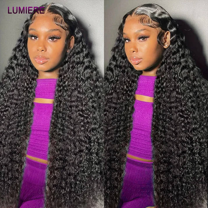 100% Virgin Afro Deep kinky Curl human hair HD Transparent Lace Front Closure with bundles