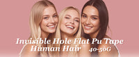 Invisible Hole Flat Pu Tape Human Hair Twin Tabs 25cm Long Tape PU Weft Real Human Hair No Glue Microlink Application 40-50g