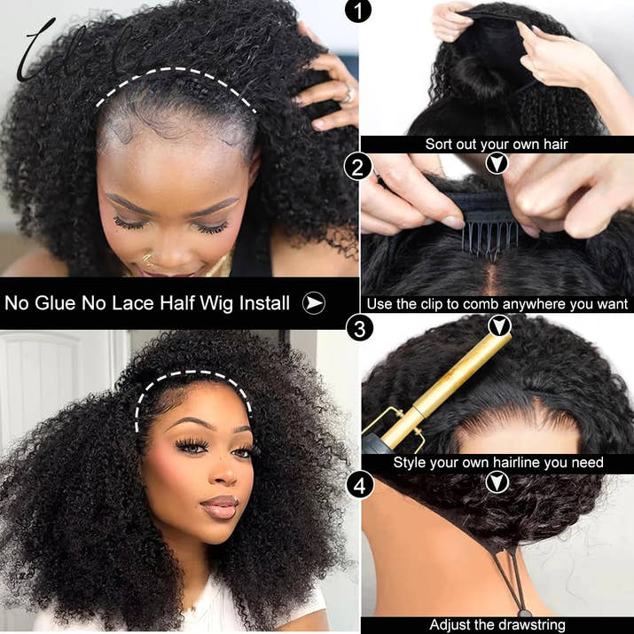 3-in-1 Kinky Curly Instant Volume Wig