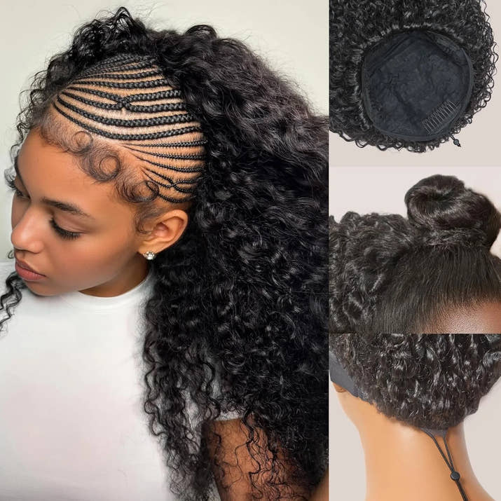 Flexi-Fit 3-in-1 Messy Curly Half Wig