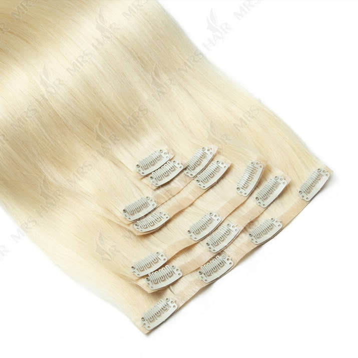 Invisible PU Clip In Hair Extension Human Hair Injected PU Tape Weft Clip in Extension 7Pcs/set 12-24inch 100G 120G Clip On Hair
