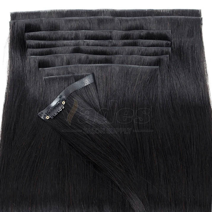 Invisible PU Weft Clip In Extension Human Hair Injected Clip in Hair Weft Machine Remy 12